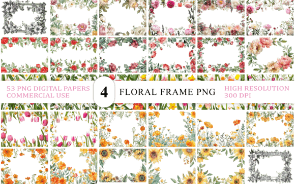 Download Vintage Floral Frame PNG Transparent - Frame png transparent Collection