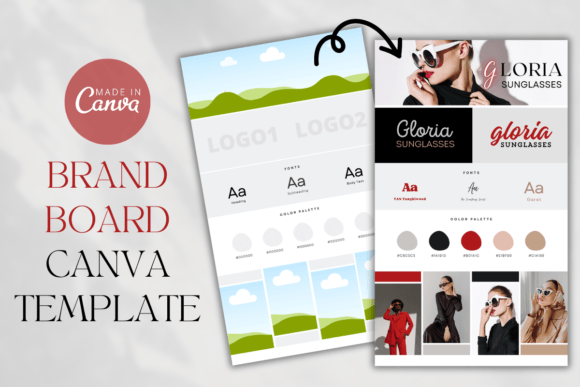 Download Brand Board Canva Template, Branding Kit - Brand board Collection