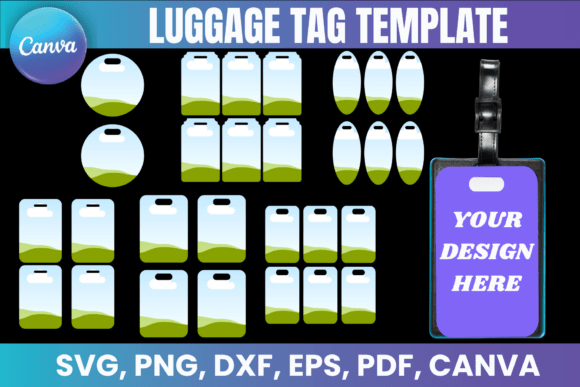 Download Luggage Tag Template, Canva Editable Tag - Canva editable Collection