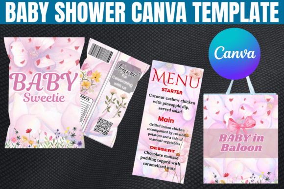 Download Baby in Bloom Baby Shower Canva Template - Baby shower canva Collection