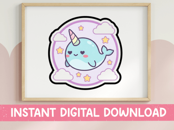 Download Narwhal Heart Eyes Cloud Sticker - Premium Resources