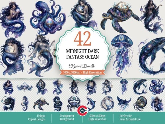 Download Midnight Magic Dark Fantasy Ocean PNGs - Premium Resources
