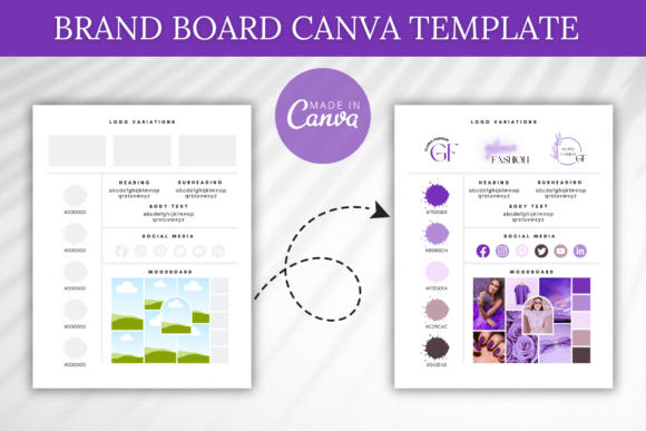 Download Brand Board Canva Template, Branding Kit - Brand board Collection
