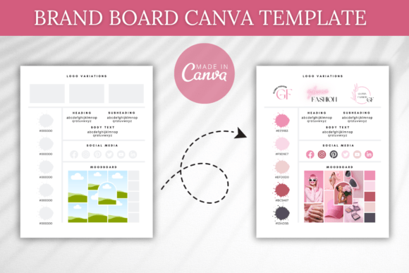 Download Brand Board Canva Template, Branding Kit - Brand board Collection